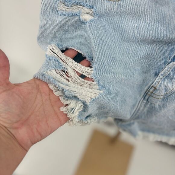 PacSun distressed button fly vintage high rise denim shorts size 30 100% cotton - Picture 7 of 9